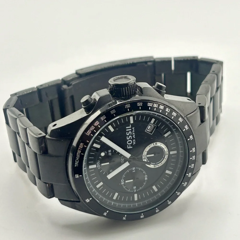 Fossil Decker CH2601 Stainless Steel Chronograph Black Men's Watch #606